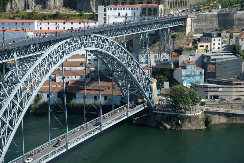Vue aérienne du pont Dom-Luís à Porto